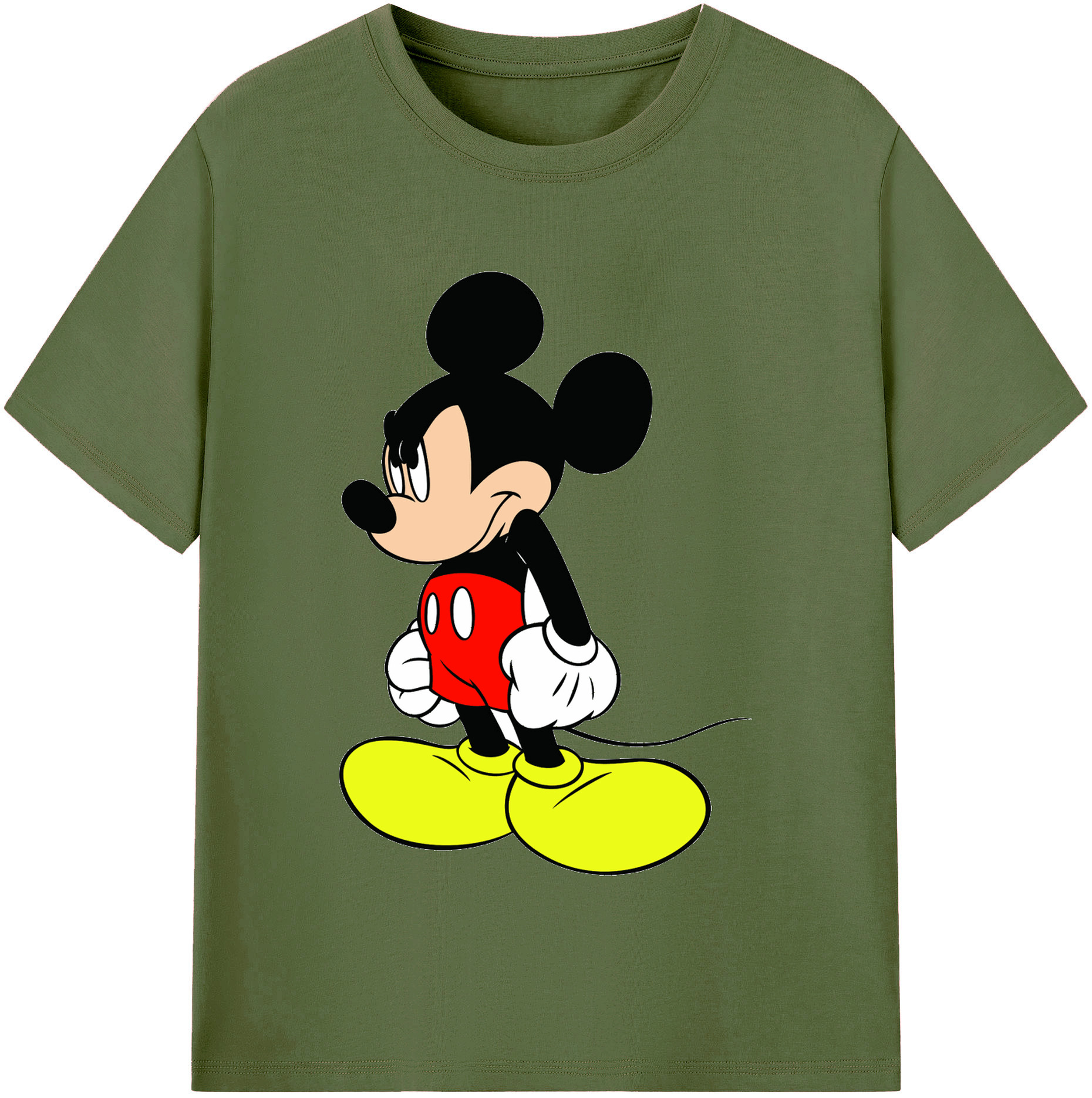 （画像用） ミッキーマウス Mickey Mouse 綿100％半袖Tシャツ（フロントプリント）